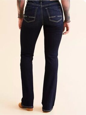 BKE Gabby Curvy Fit Bootcut Jeans Dark Wash Rhyner 4 Women’s 27x30 High Rise